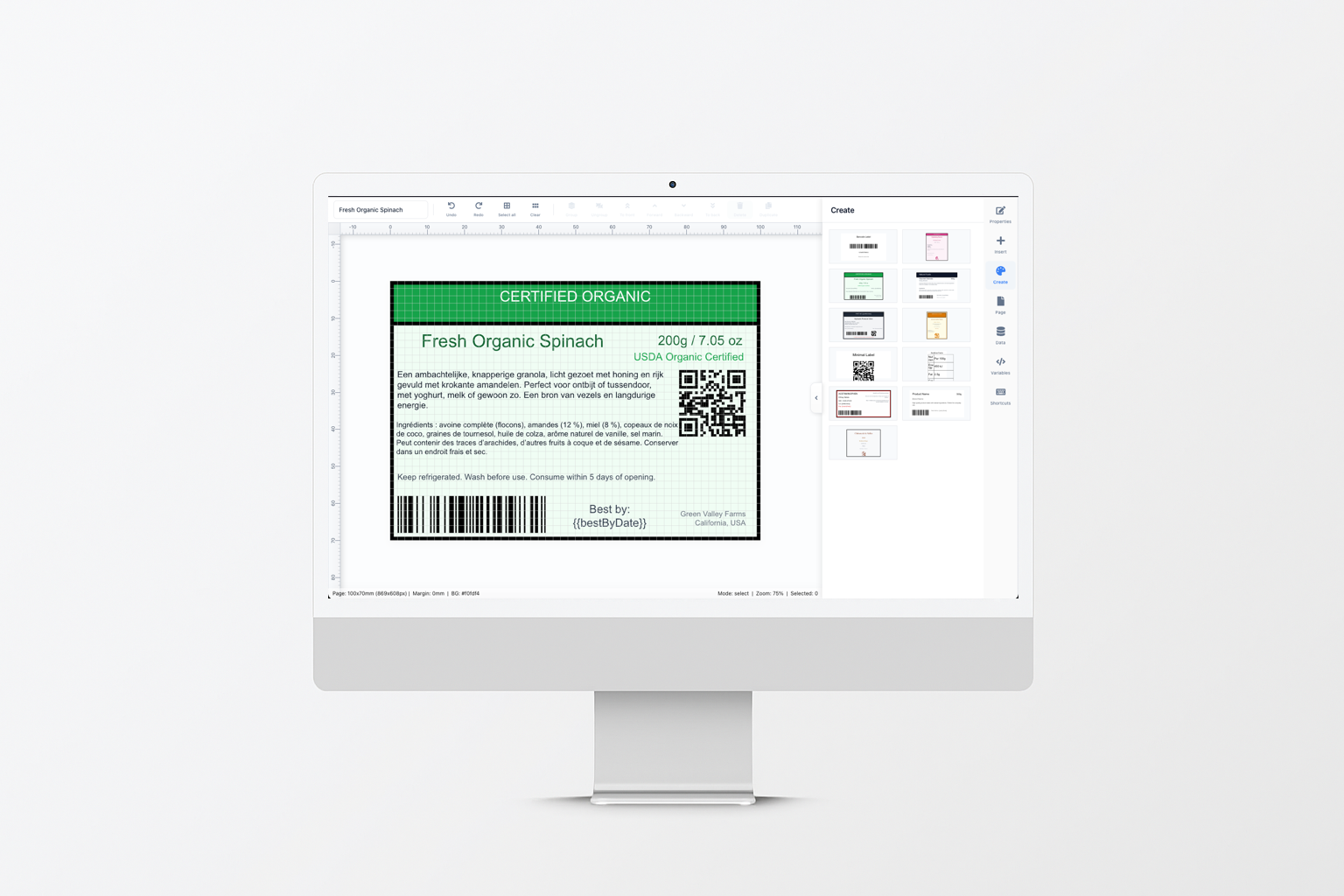 Label Editor screenshot